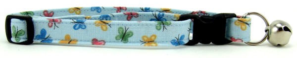 Pastel Blue Butterflies Cat Collar