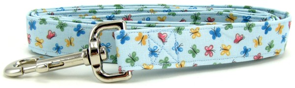 Pastel Blue Butterflies Dog Leash