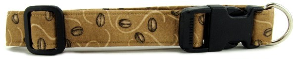 Coffee Beans on Tan Dog Collar