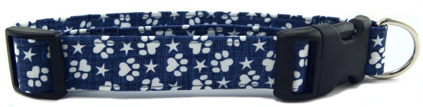 Denim Paws & Stars Dog Collar