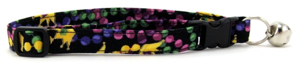 Mardi Gras Beads and Crowns Cat Collar