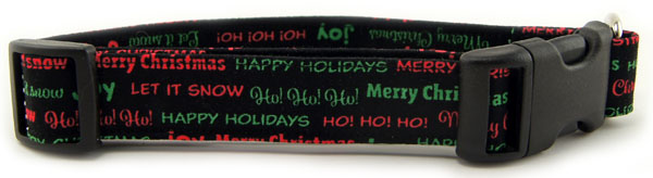Christmas Greetings Dog Collar