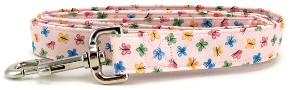 Pastel Pink Butterflies Dog Leash