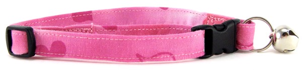 Pink Tossed Hearts Batik Cat Collar