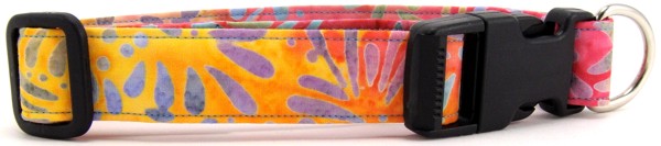 Rainbow Batik Dog Collar