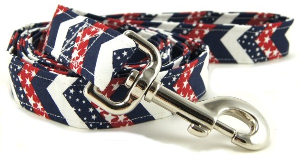 Red White & Blue Chevrons Dog Leash