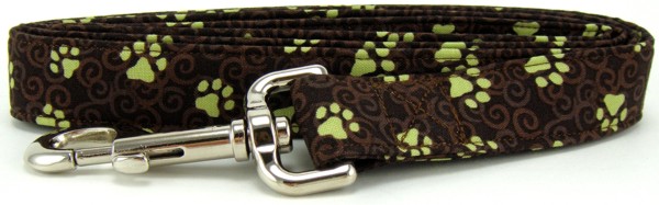 Brown Swirled Paws Dog Leash