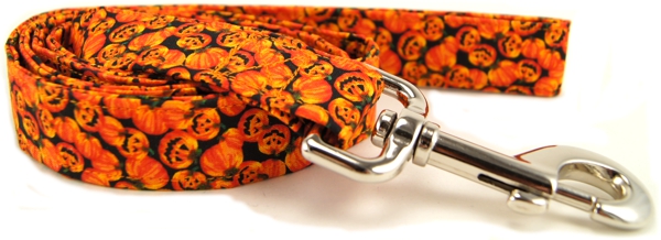 Tiny Happy Jack O'Lantern Dog Leash