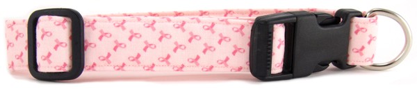 Tiny Pink Ribbon Dog and Cat Collars and Leashes