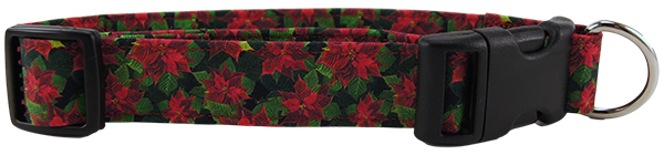 Tiny Poinsettias Dog Collar