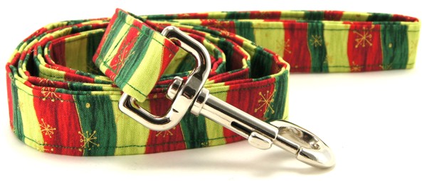 Wavy Christmas Stripes Dog Leash
